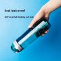 blue Virtuzen sport water bottle with a grey and teal cap